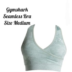 Gymshark Adapt Womens Camo Seamless Sports Bra Size Medium Sage Green Camouflage